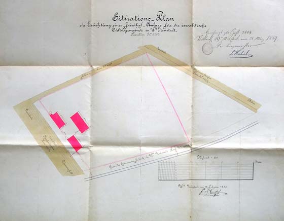 Lageplan des jüdischen Friedhofs 1889